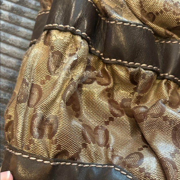Gucci Crystal Tan & Dark Brown Monogram Hobo Shoulder Bag - Picture 9 of 16